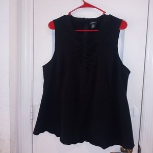 Peplum top with sheer insert